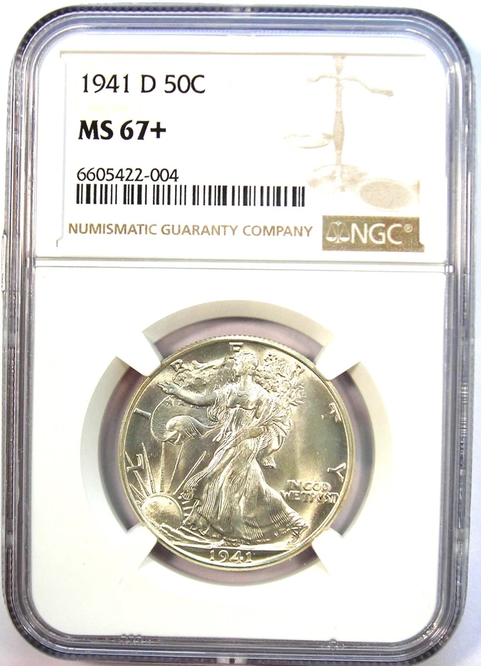 1941-D Walking Liberty Half Dollar 50C - NGC MS67+ Plus Grade - $2,750 Value! - Image 2 of 4