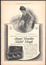 Royal Vinola Toilet Soap Woman Bathtub 1911 Antique Print Ad