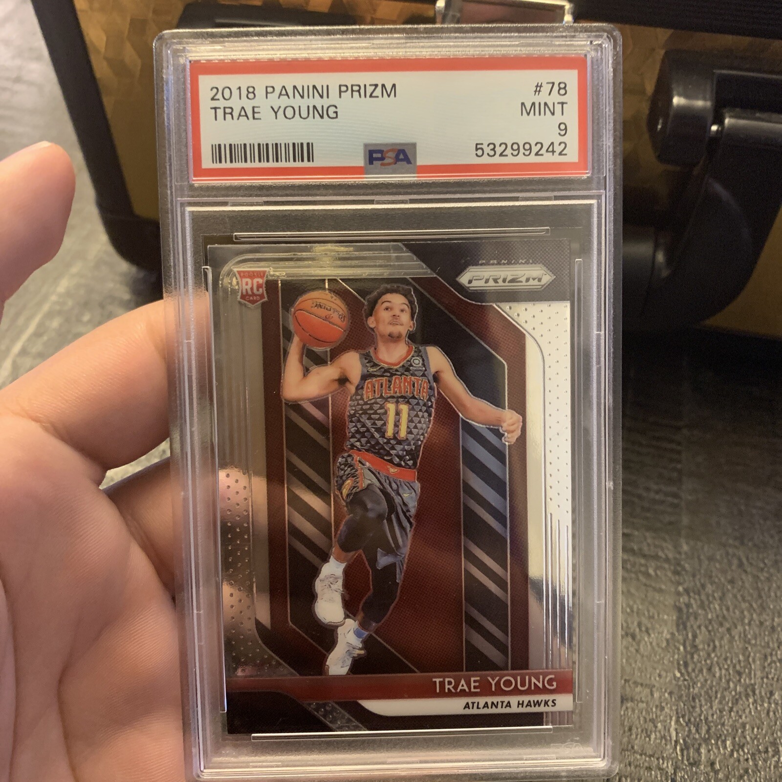 2018 Panini Prizm TRAE YOUNG #78 Silver Rookie Card ATLANTA HAWKS PSA 9 RC