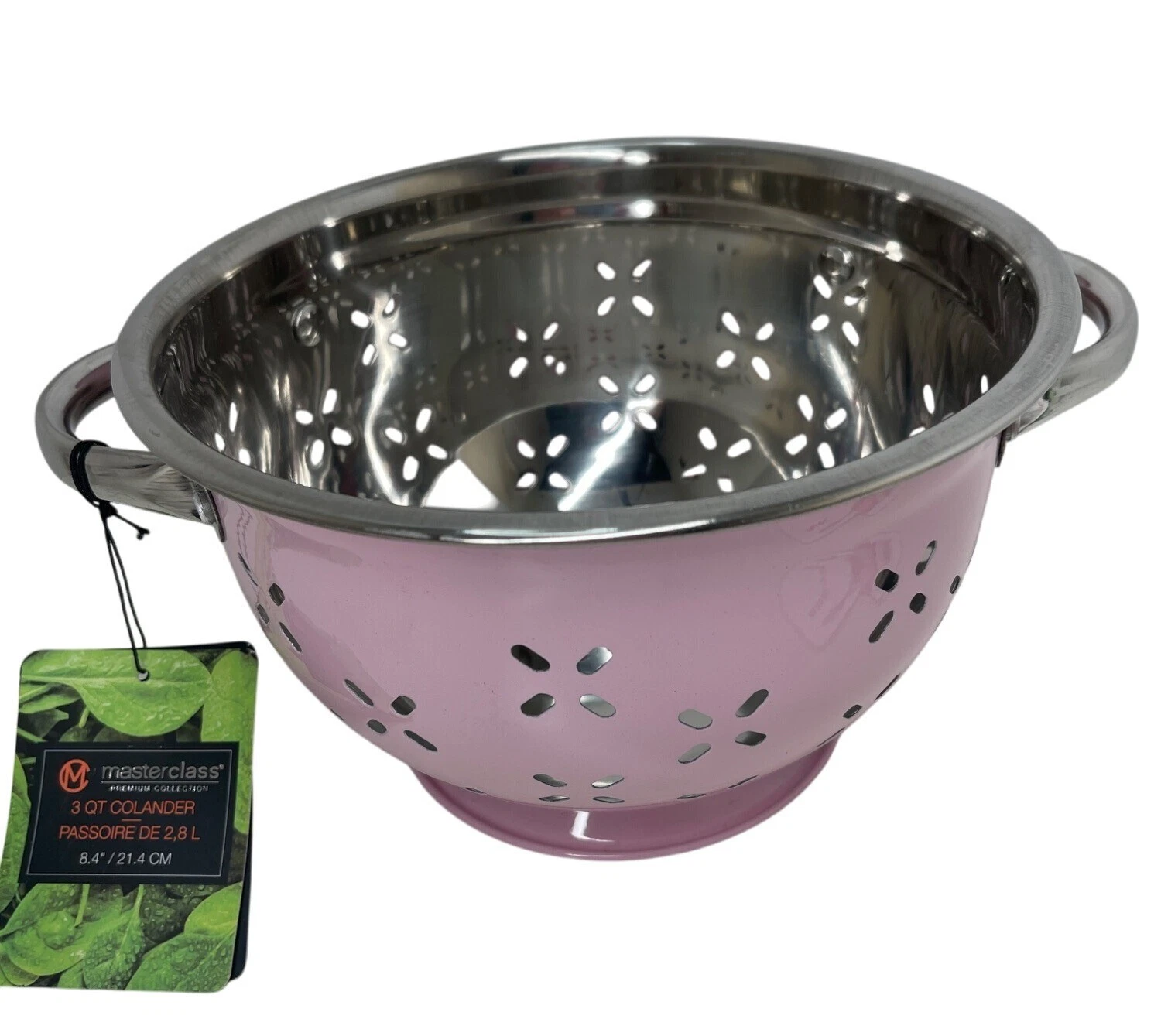 Master Class Stainless Steel & Pink 3 Qt Colander Stylish Modern Design 8.4"/21.
Opens in a new wind