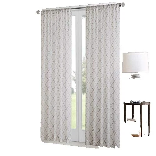 Embroidered White Modern Window Curtains & Drapes
