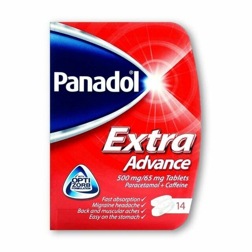Panadol Extra Advance 500mg Paracetamol 65mg Caffeine - 14 Tablets