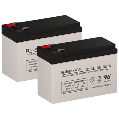 SigmasTek SP12-7.5 (T2) SLA AGM Battery Set of 2 for Belkin Omniguard 1100 UPS