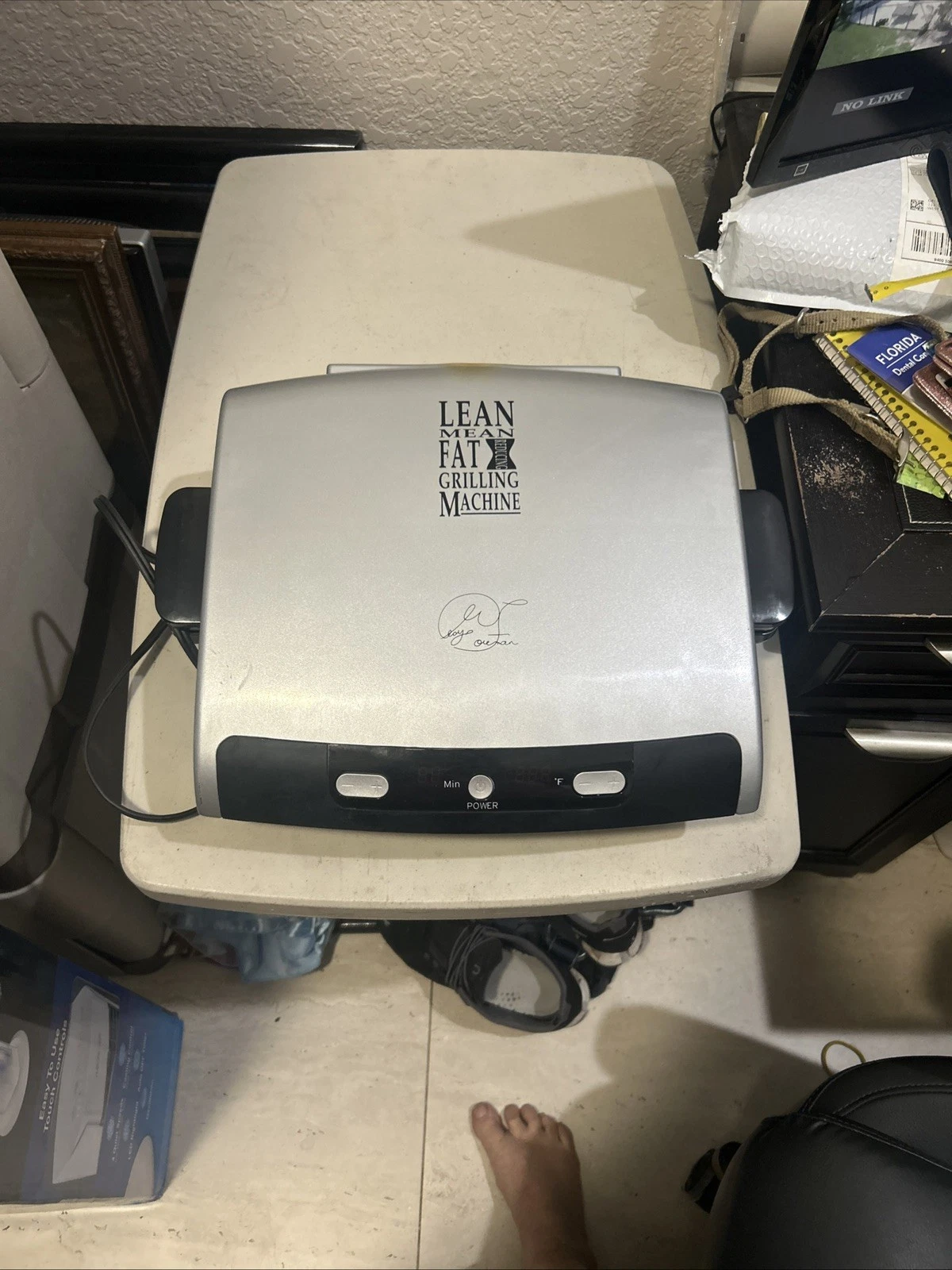 George Foreman GRP99 B 1440W Electric Grill Silver Black Removable Plate