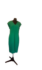 ANN TAYLOR VERY NICE FULLY LINED GREEN DRESS SZ 14, LONG BACK ZIPPER, NWOT