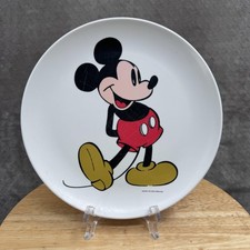 Vintage Disney Mickey Mouse White Plastic Kids Plate Walt Disney Productions