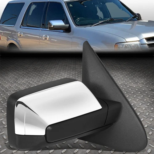 [Power+Heated+BSD] For 15-17 Ford Expedition Chrome Cover Right Side Door Mirror