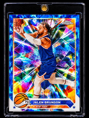 JALEN BRUNSON SAPPHIRE REFRACTOR BLUE KNICKS Topps Chrome Rare New York GOAT