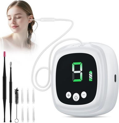 Ear Vacuum Wax Removal Kit, 9 Levels Strong Suction Ear Wax Vacuum Cleaner Elect