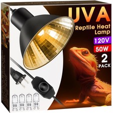 Reptile Heat Lamp, Briignite UVA Basking Light for Reptiles 50W, G9 Halogen H...