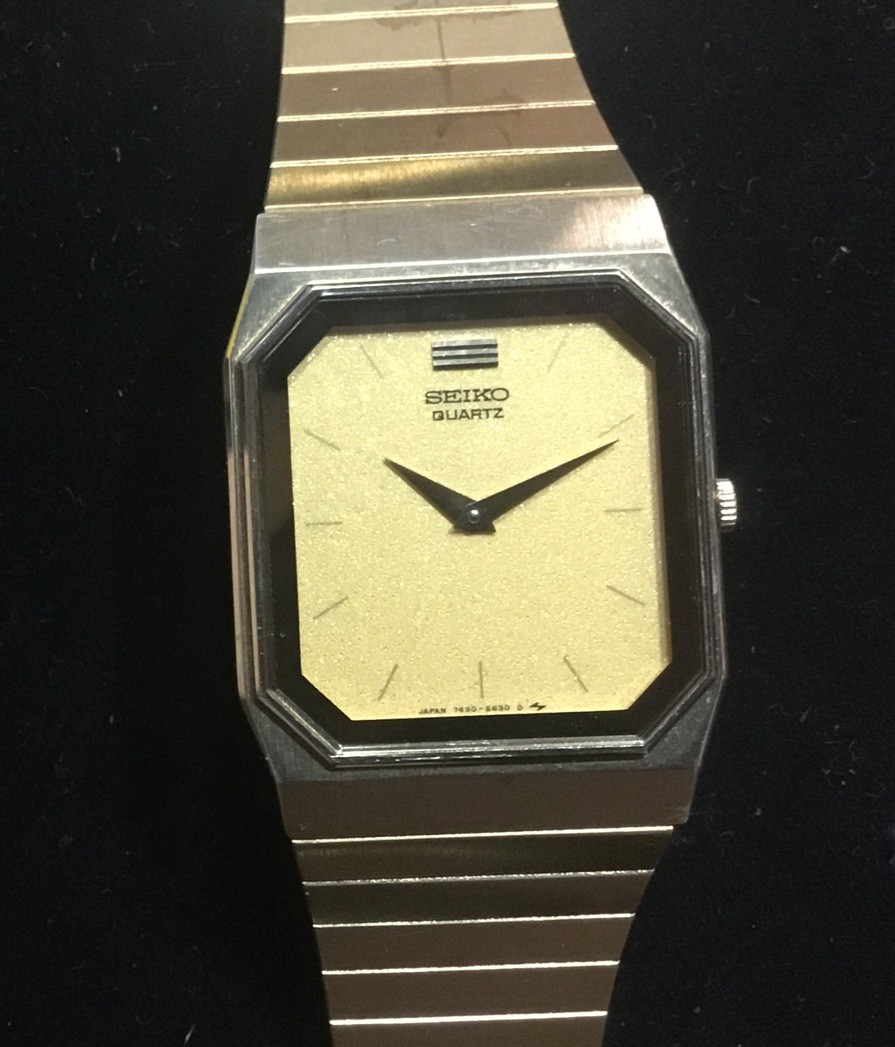 Vintage SEIKO 7430-5400 Mens Slim Quartz Galaxy Lacquer Dial Watch