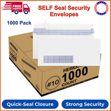 1000 Pack 10 Single Left Window Self Seal Security Envelopes, Utra Strong 24 LB