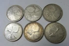 Canadian Silver Quarter Lot of Six 80% Silver 1937-1965