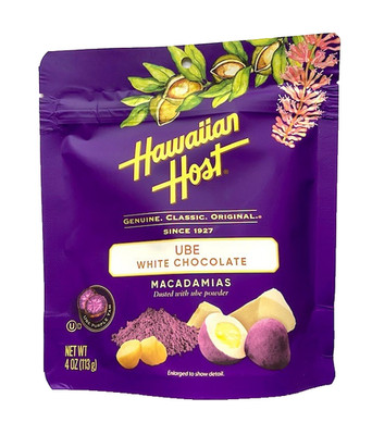 Hawaiian Host Ube White Chocolate Macadamias 4oz 113g Bag NEW