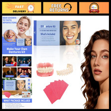 DIY Denture Kit - Comfort Fit Top Bottom Fake Teeth for Daily Wear, Easy Use