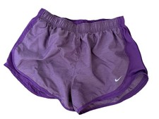 NIKE DRI FIT Womens Large Purple Running Shorts Drawstring Elastic 3” Inseam