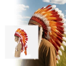 Indian Native Chief Headdress Headpiece Headwear for Cosplay Stage Performance