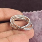 925 Sterling Silver Stacking Ring Set Smooth Intertwined Band Style Size R 257
