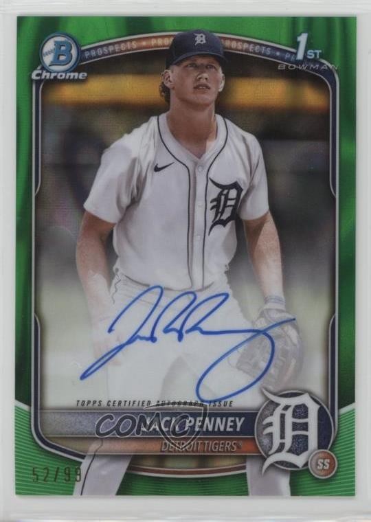 2025 Bowman Chrome Prospect Green Lava Refractor 52/99 Jack Penney #CPA-JPY Auto