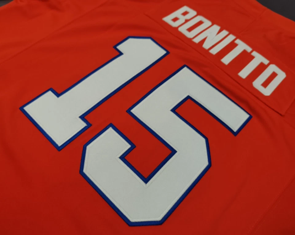 Jersey cosido naranja retro Nik Bonitto #15 Broncos FUSE. Foto 3 de 4