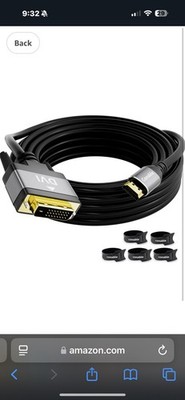 Conable Bi-Directional HDMI to DVI-D Cable Gold-Plated Black Durable Flexible
