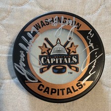 Yvon Labre Signed Washington Capitals NHL Hockey Puck - Original Autograph