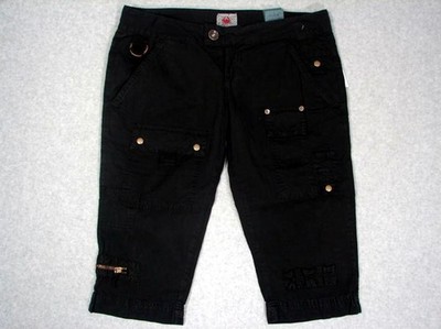 IA31387 *NWT* DESIGNER DENIM **LTB** WOMENS SUSIE CAPRI BLACK PANT szLG (32x16)