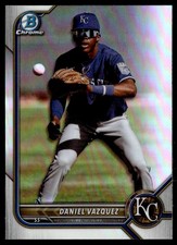 2022 BOWMAN DRAFT CHROME REFRACTOR DANIEL VAZQUEZ RC KANSAS CITY ROYALS #BDC-74