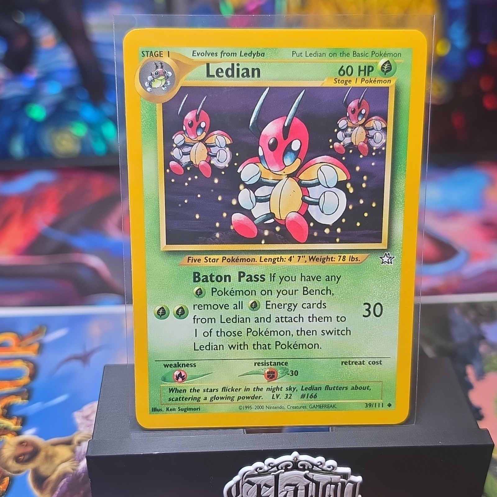 Pokémon TCG Ledian 39/111 Neo Genesis Vintage 2000 WOTC Uncommon Card NM