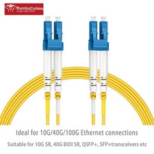 LC to LC Single Mode Fiber Patch Cables, 200ft 61m , Options 7inch 1000ft, Fiber