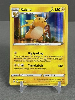 Holo Bleed Error - Raichu Holo Rare SWSH07: Evolving Skies 050/203 NM Pokemon
