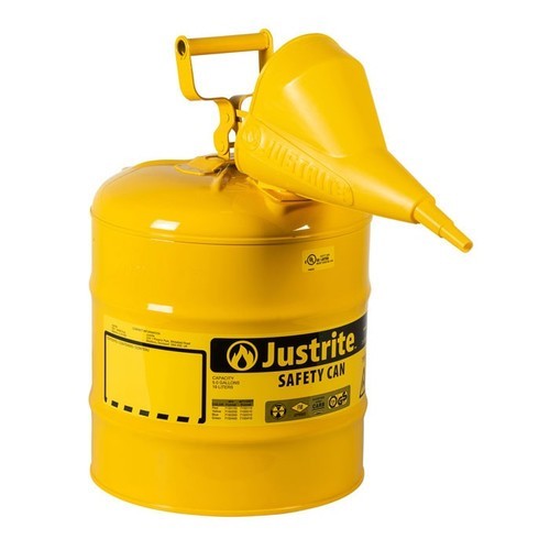 Justritε 5 Gallon Steel Safety Can f/Diesel Type I, Funnel Flame Arrester Yellow thumbnail 3