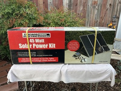 Chicago Electric 45 Watt Solar Power Kit 90599 SEALED Box Damage Off Grid