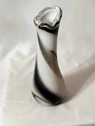 Vintage Murano Style Hand Blown White w/ Purple, Blue, Gray Swirl Art Glass Vase