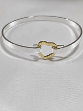 925sterling Silver Minimalist Heart Design Beautiful Bangle