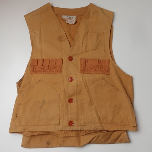 True Vintage 1950s Storm Pruf Canvas Bird Hunting Vest Game Size Medium Japan