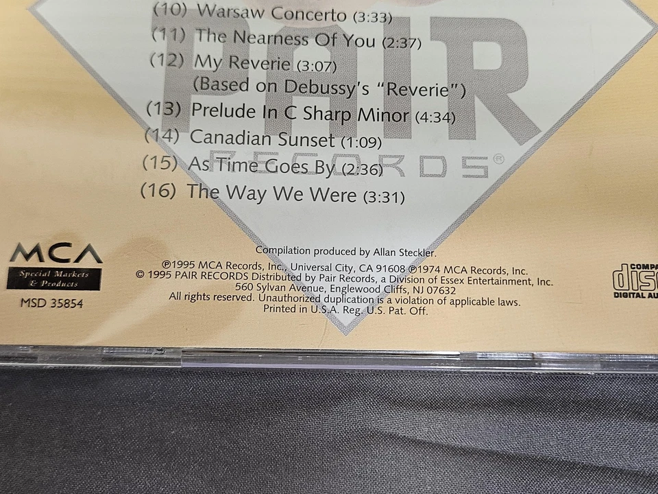 Roger Williams CD The Great Piano Hits Easy Listening Pair Records PCD-2-1349 Foto 4 de 4