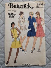 Butterick 3558 Vintage Ladies 1970s Sewing Pattern Complete Size 12 Only