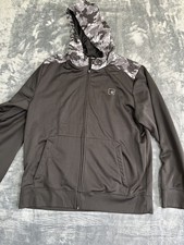 AND1 Mens Black Zip Hoodie XL Gray Camo Hood ...