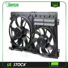 Fits 2006-2014 Volkswagen GTI Eos 2.0L L4 AC Condenser Radiator Dual Cooling Fan