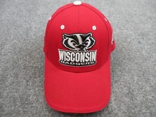 Wisconsin Badgers Hat Cap Strap Back Red Whit...
