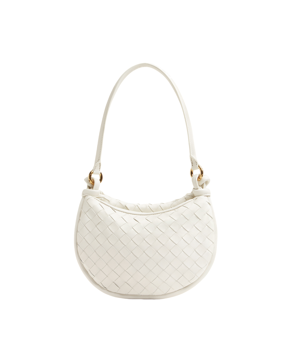 BOTTEGA VENETA Gemelli Small $3400 White Leather Shoulder Bag New