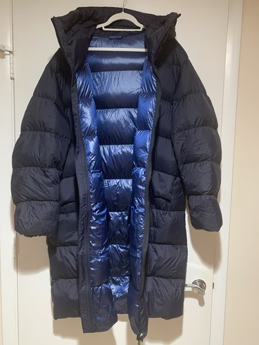 Volume Hooded Coat Puffer Jacket Navy 