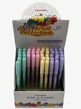 Lot of 42 Bensia Vintage 80's Pop a Point Pencils Fruit Collection