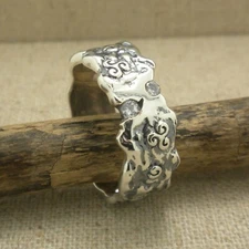 Sterling Silver Spiral & CZ Rocks N Rivers Ring by Keith Jack Size 11 Gift Boxed