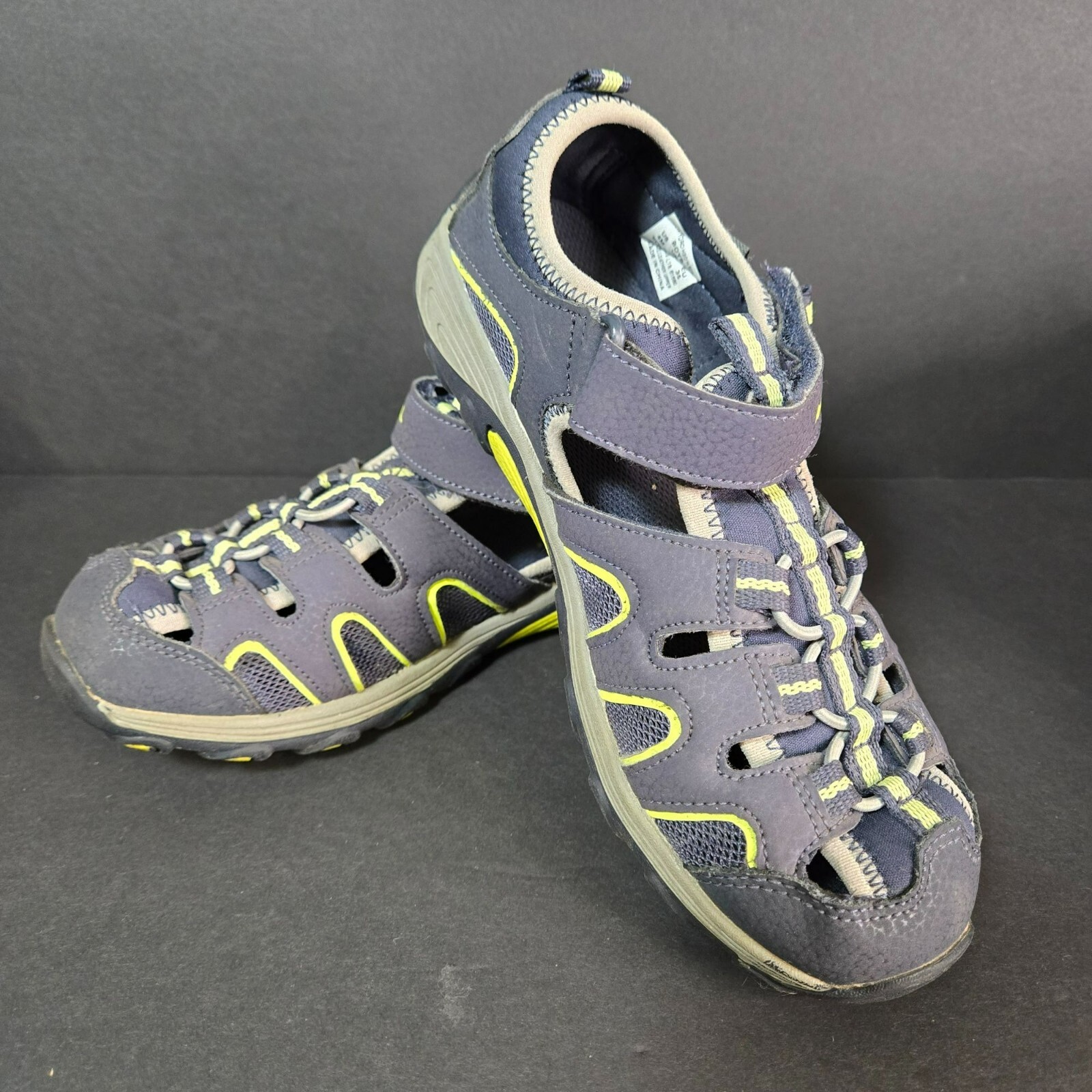 Sandali Merrell ragazzo Hydro H2O taglia 4M blu navy e giallo scarpe sportive resistenti