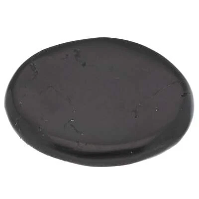 LEBENSQUELLE PLUS Black Tourmaline Schörl Disc Stone | Gemstone Massage Stone Fidget