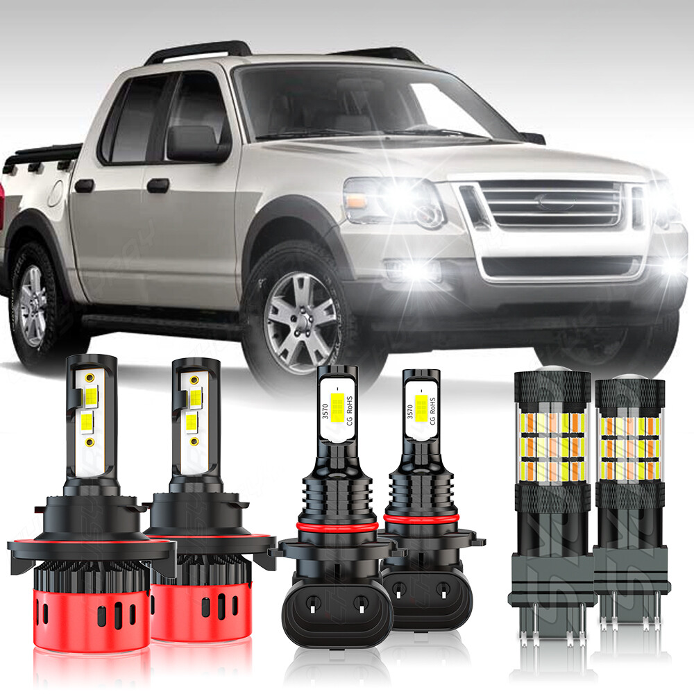 For Ford Explorer Sport Trac 2007 2008 LED Headlight+Fog light+