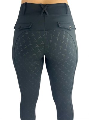 Pepperell Reitleggings Damen schwarz Fleece gefüttert Reitleggings mit Gürtelschlaufen