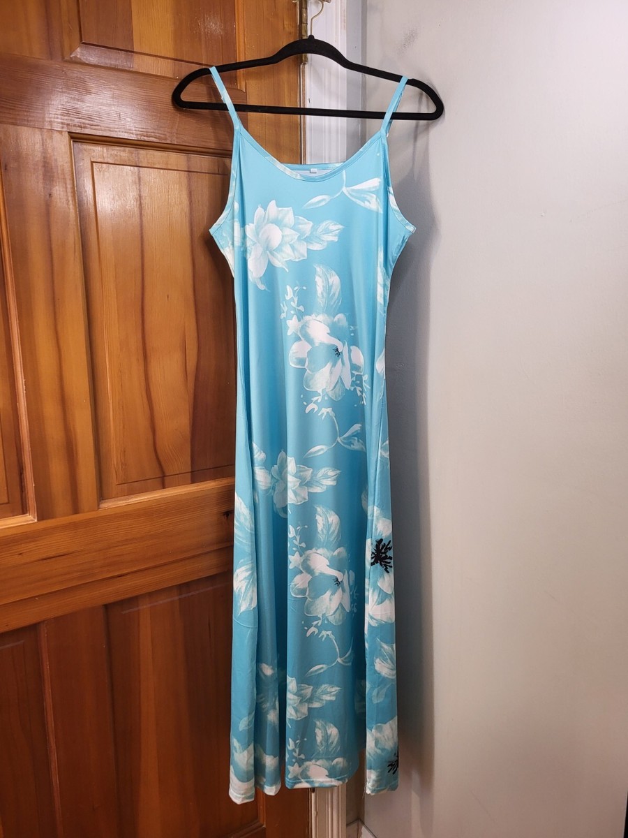 blue floral slip dress Orica Midi Slip Dress main image 1